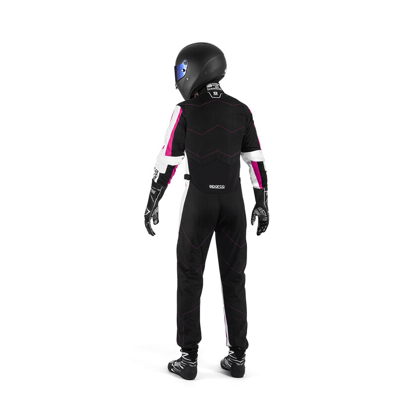 Combinaison Karting Sparco Kerb Advanced Enfant Fille Noire & Fuchsia (CIK-FIA KC.017.24-0)