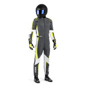 Combinaison Karting Sparco Kerb Advanced Grise & Jaune (CIK-FIA KC.017.24-0)