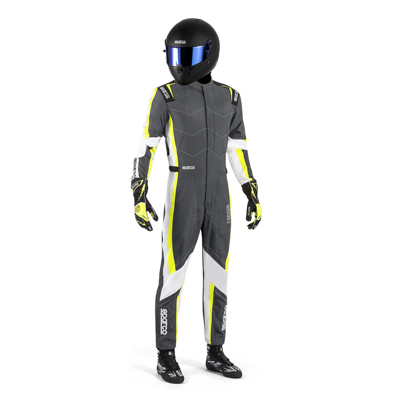 Combinaison Karting Sparco Kerb Advanced Grise & Jaune (CIK-FIA KC.017.24-0)