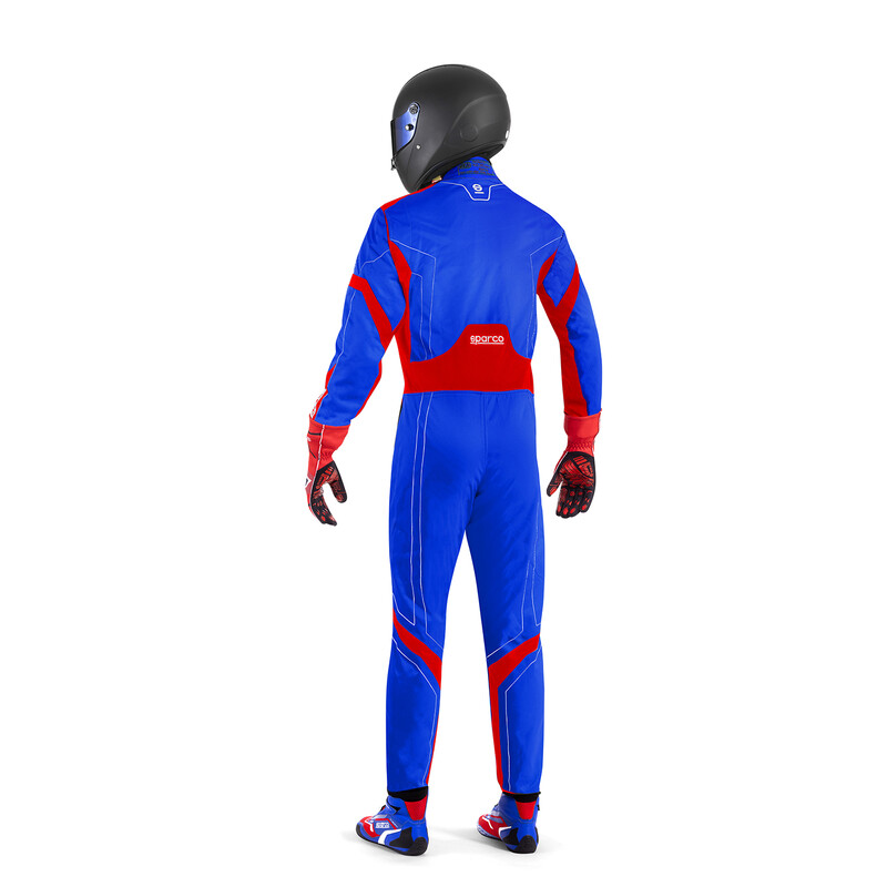 Combinaison Karting Sparco Thunder Advanced Enfant Bleue & Rouge (CIK-FIA KC.017.24-0)