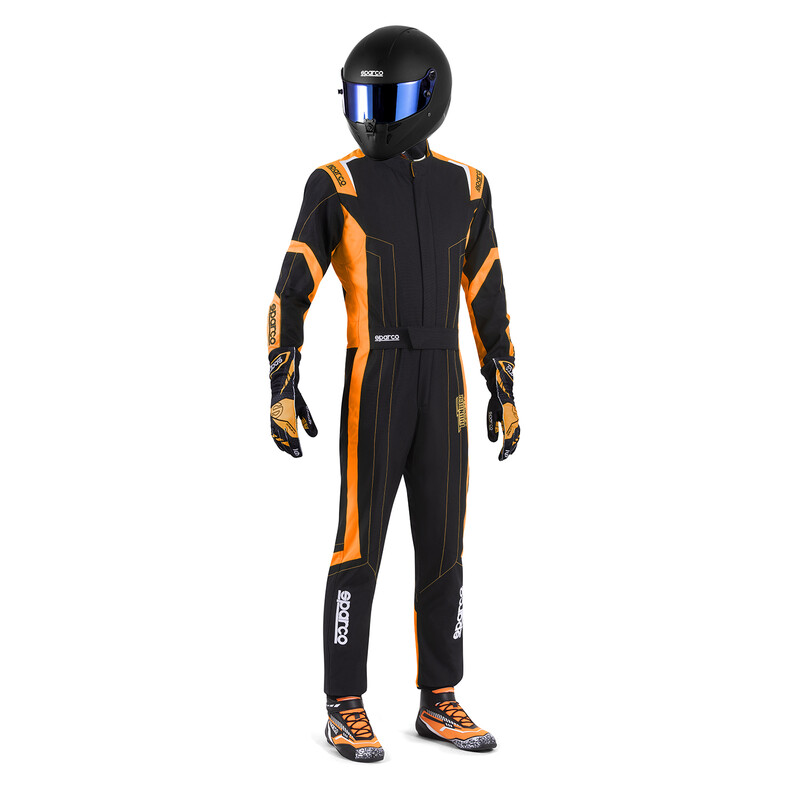 Combinaison Karting Sparco Thunder Advanced Enfant Noire & Orange (CIK-FIA KC.017.24-0)