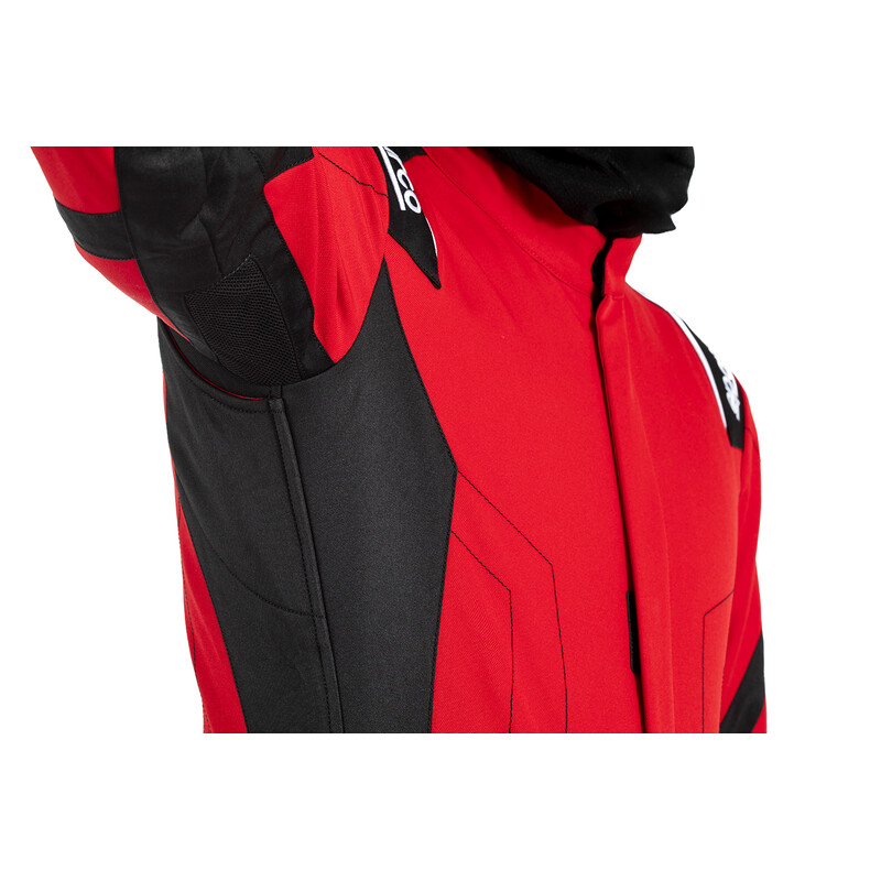 Combinaison Karting Sparco Thunder Advanced Enfant Rouge & Noire (CIK-FIA KC.017.24-0)