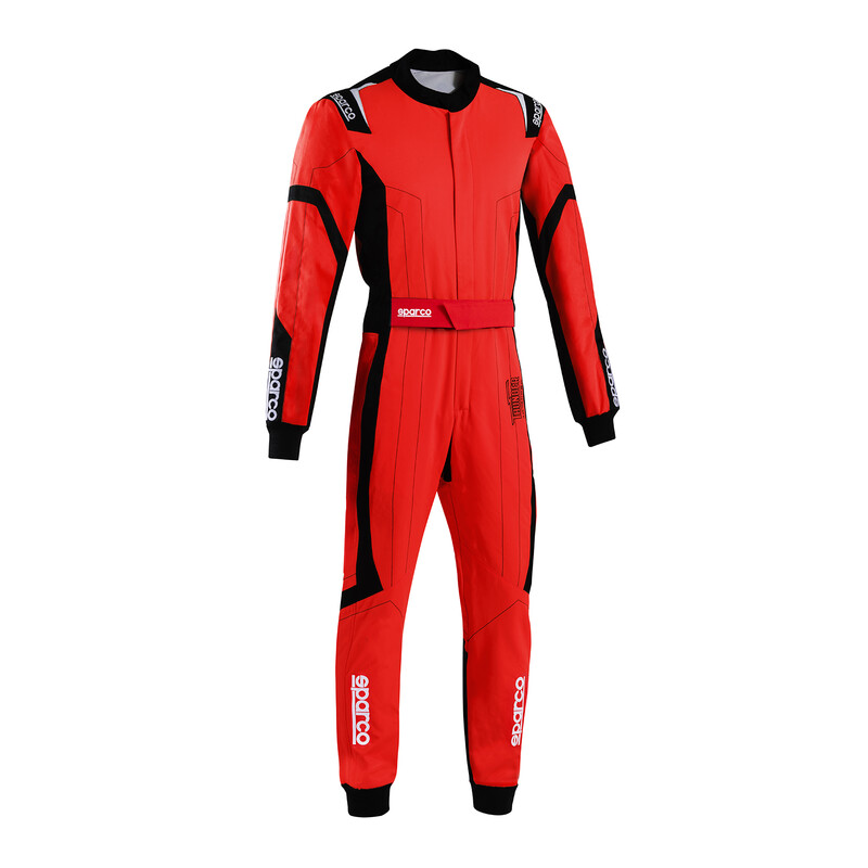Combinaison Karting Sparco Thunder Advanced Enfant Rouge & Noire (CIK-FIA KC.017.24-0)
