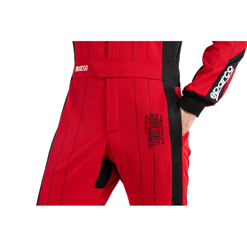 Combinaison Karting Sparco Thunder Advanced Rouge & Noire (CIK-FIA KC.017.24-0)