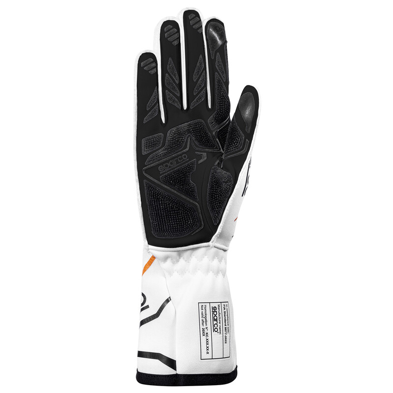 Gants Karting Sparco K-Tide+ Blancs & Orange (FIA)