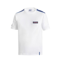 T-Shirt Top Stripes Sparco Martini Racing Blanc