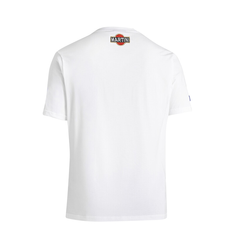 T-Shirt Top Stripes Sparco Martini Racing Blanc