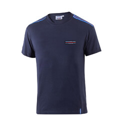 T-Shirt Top Stripes Sparco Martini Racing Bleu Marine
