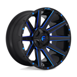 Fuel D644 Contra 20x10" 6x135/139.7 ET-19, Noir Brillant & Bleu