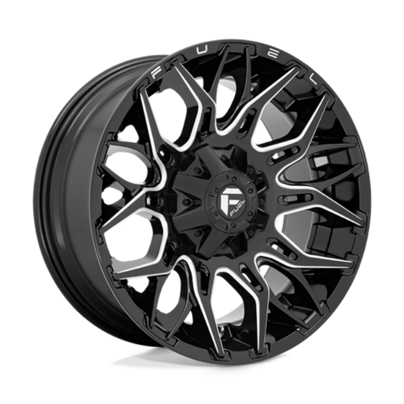 Fuel D769 Twitch 22x10" 5x139.7/150 ET-18, Noir Brillant, Branches Usinées