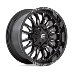 Fuel D795 Arc 22x12" 6x135/139.7 ET-44, Noir Brillant, Branches Usinées