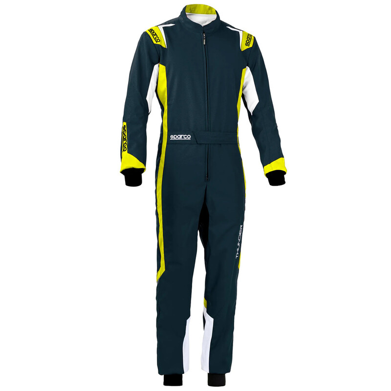 Combinaison Karting Sparco Thunder Grise & Jaune (CIK-FIA N2013.1)