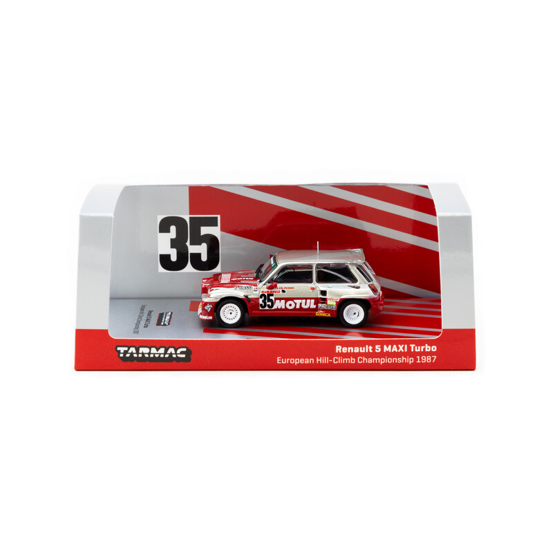 Tarmac Works 1/64 - Renault 5 MAXI Turbo | Championnat d'Europe de la Montagne 1987 