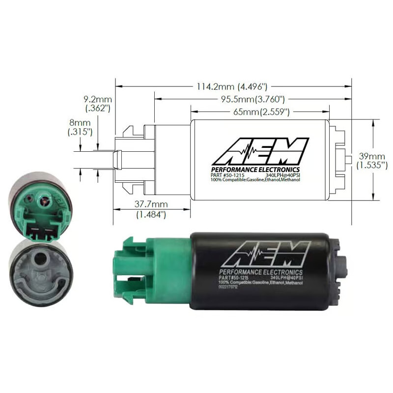 Pompe à Essence AEM Universelle Compacte - 340 L/h E85