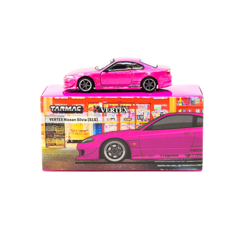 Tarmac Works 1/64 - VERTEX Nissan Silvia (S15), Rose Métallisé