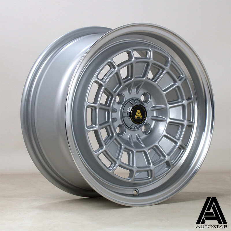 Autostar Roulette 15x7" 4x108 ET35, Gris Argenté, Rebord Poli