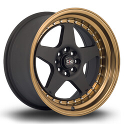 Rota Kyusha 17x9" 4x100/108 ET20, Noir Mat, Rebord Bronze