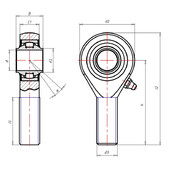 Rotule Askubal Motorsport Série 401, Mâle, Filetage Fin