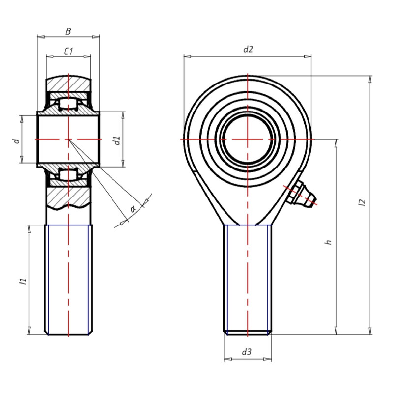 Rotule Askubal Motorsport Série 401, Mâle, Filetage Fin