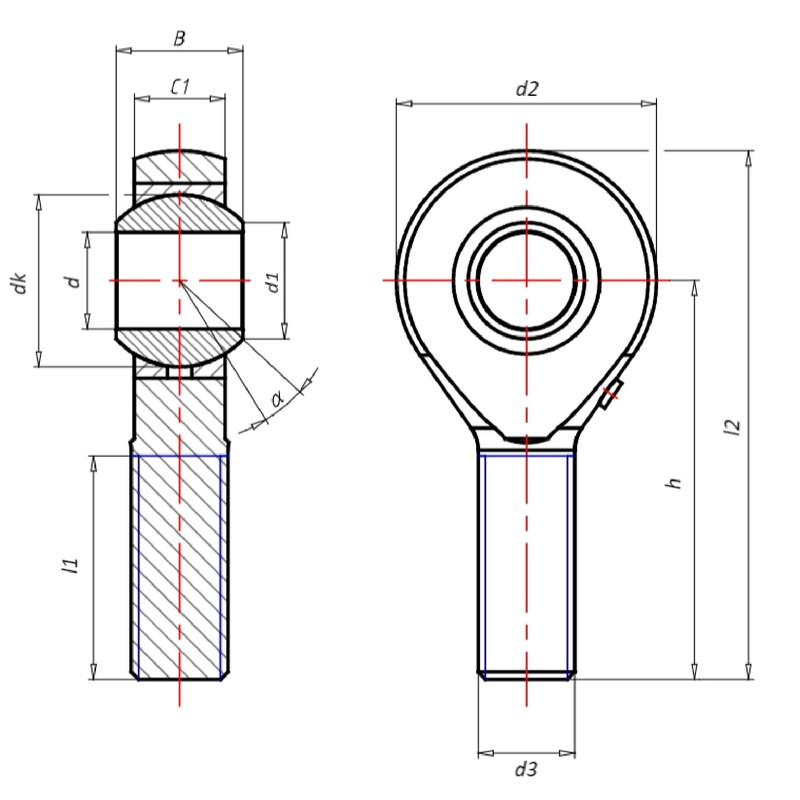Rotule Askubal Motorsport Série 451, Mâle, Filetage Fin
