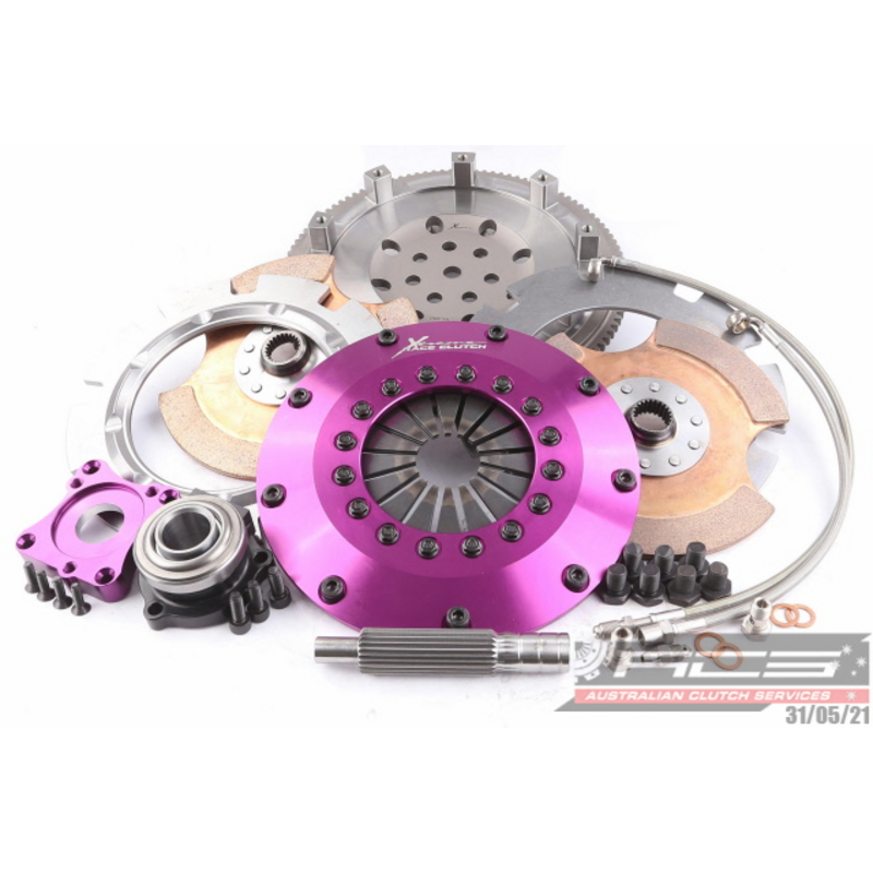 Embrayage Renforcé Xtreme Clutch Céramétallique Bidisque 200mm + Volant Moteur pour Mitsubishi Lancer Evo 9 (IX)
