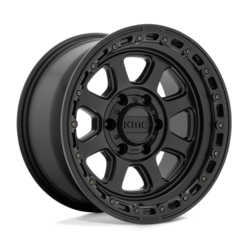 KMC Chase 17x9" 8x165.1 ET-12, Noir Satiné, Rebord Brillant