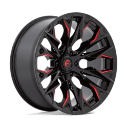 Fuel D823 Flame 22x10" 6x139.7 ET-18, Noir Brillant Poli, Rouge Candy