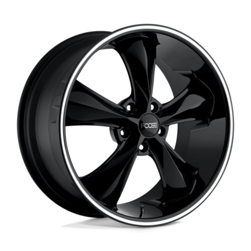 Foose 1PC F104 Legend 20x10" 5x114.3 ET40, Noir Brillant, Branches Usinées
