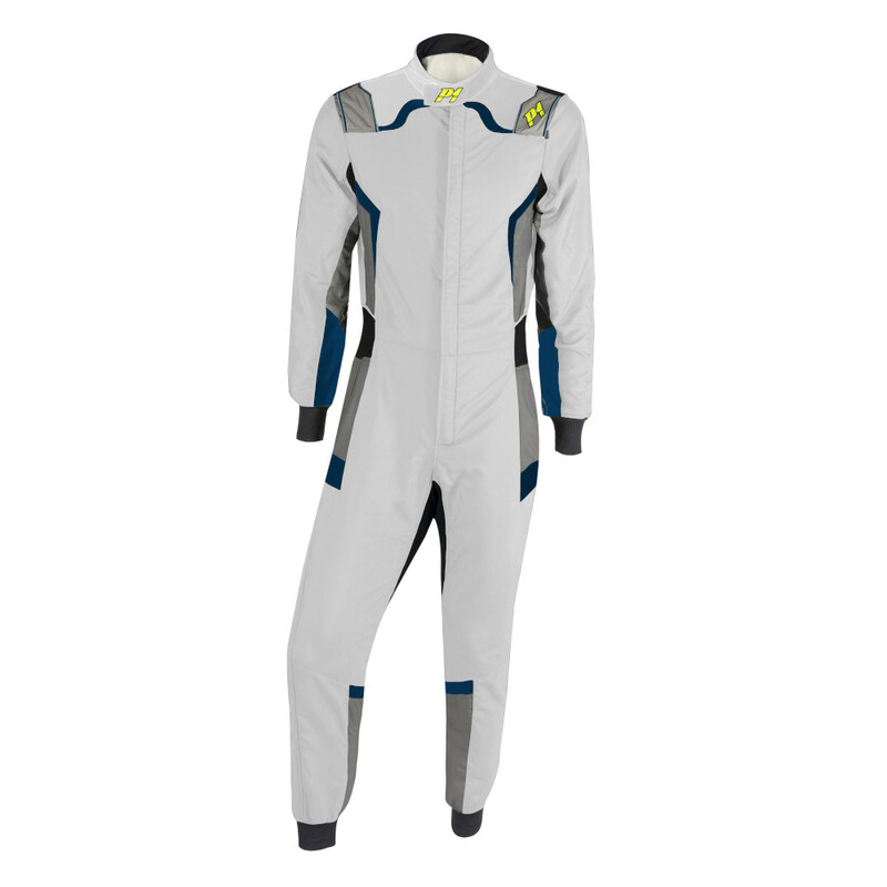Combinaison P1 Pro-R Gris Clair & Bleu Foncé (FIA 8856-2018)