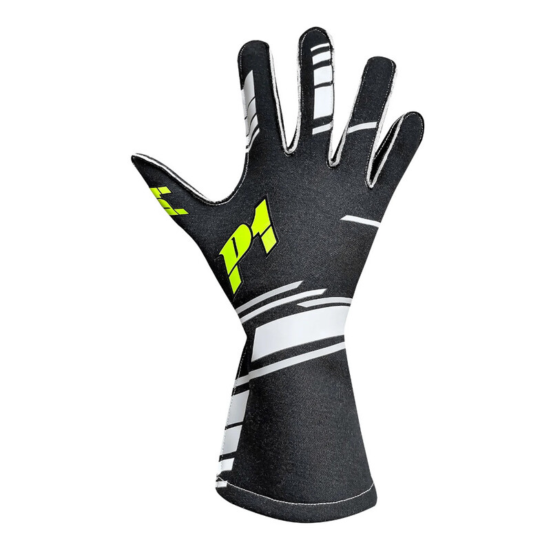 Gants P1 Speed Noirs & Blancs (FIA 8856-2018)