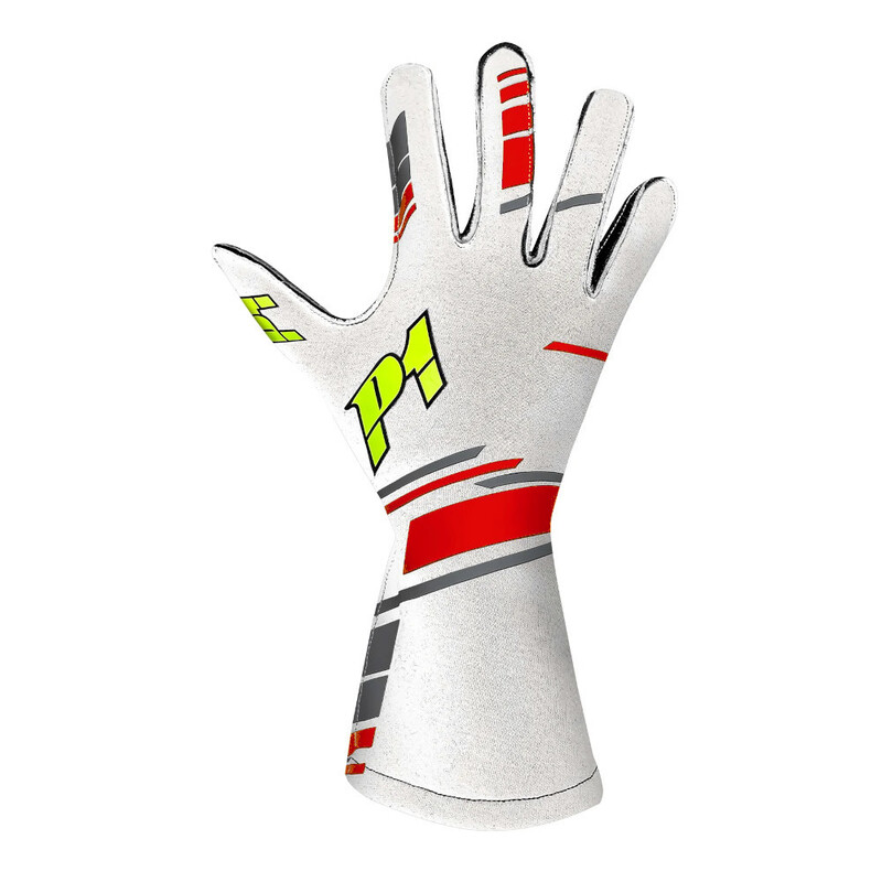 Gants P1 Speed Blancs & Rouges (FIA 8856-2018)