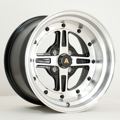 Autostar Kashiko 15x9" 4x100 ET0, Gris Argenté & Noir