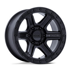 KMC KM551 Outrun 17x8.5" 6x139.7 ET18, Noir Mat, Rebord Brillant