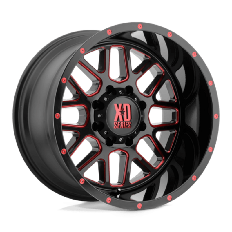 XD XD820 Grenade 20x9" 6x135 ET18, Noir Satiné & Rouge