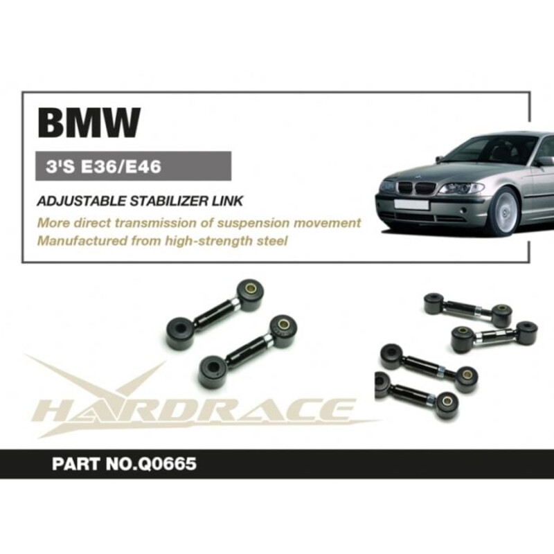 Biellettes de Barre Stabilisatrice Arrière Réglables Hardrace pour BMW E46