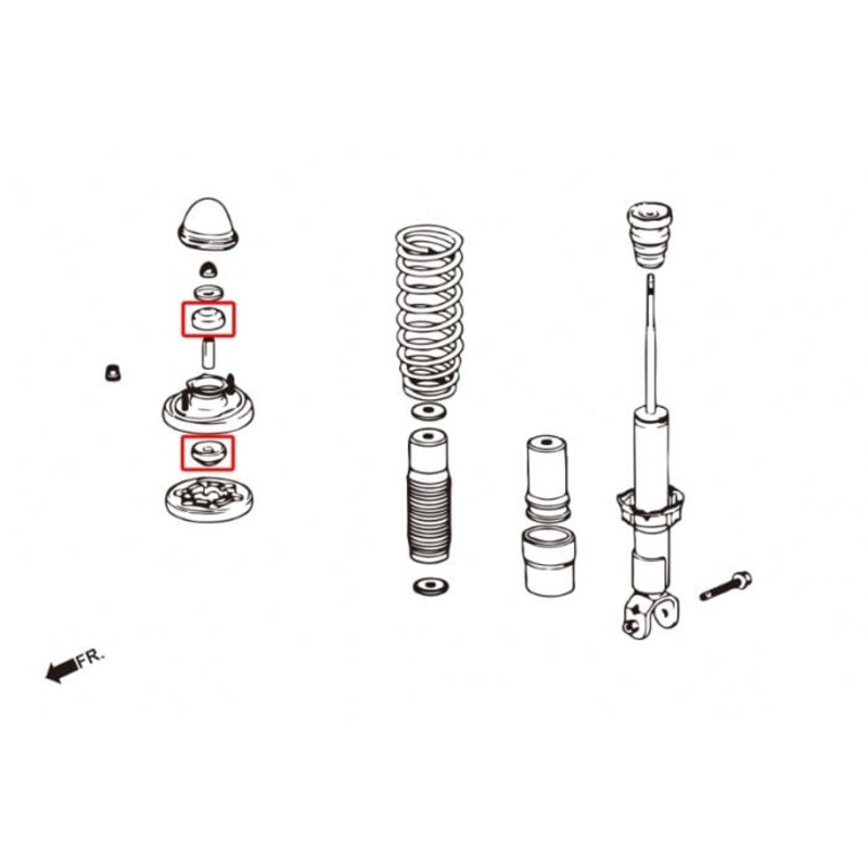 Kit Silentblocs de Coupelles d'Amortisseur Hardrace pour Honda Civic EG / EH / EJ