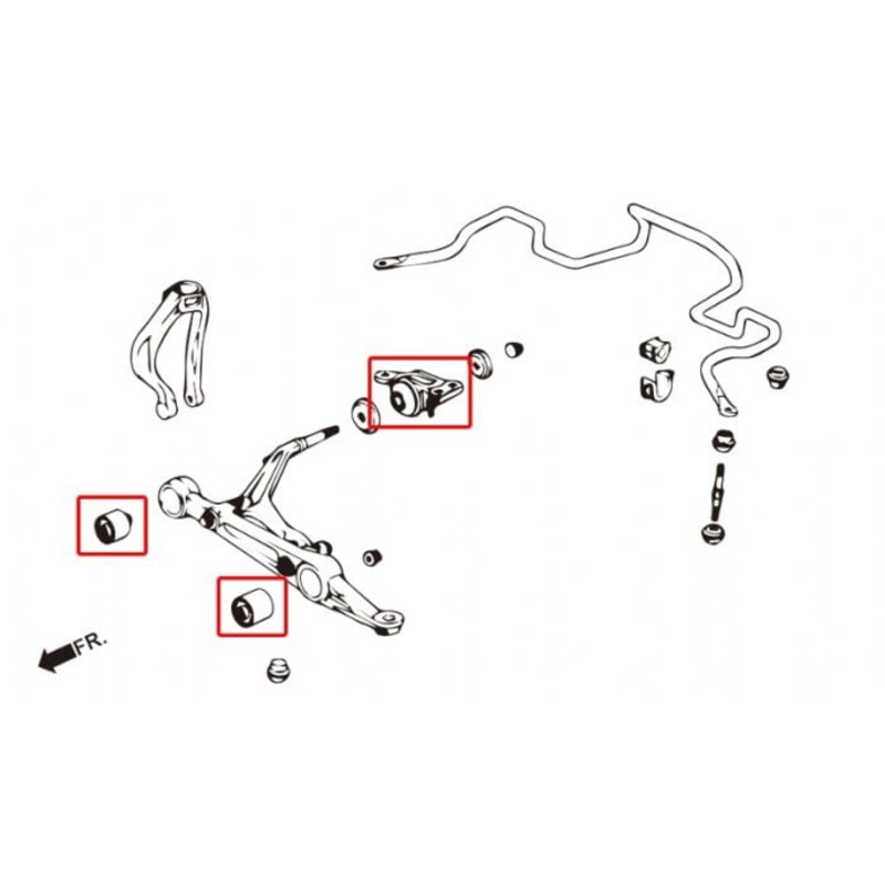 Kit Silentblocs de Triangles Inférieurs Avant Hardrace pour Honda Civic EG / EH / EJ