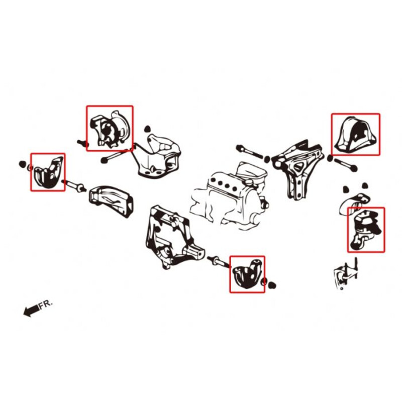 Kit de Supports Moteur Renforcés Hardrace pour Honda Civic EK / EJ / EM