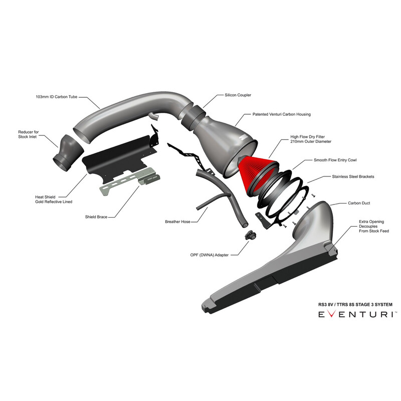 Kit d'Admission Carbone Eventuri pour Audi RS3 8V Gen 1